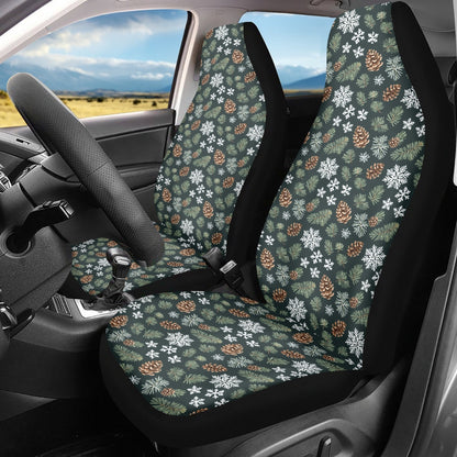 Snowflake Pine Microfiber Car Seat Covers - 3Pcs DeRose Seasonal