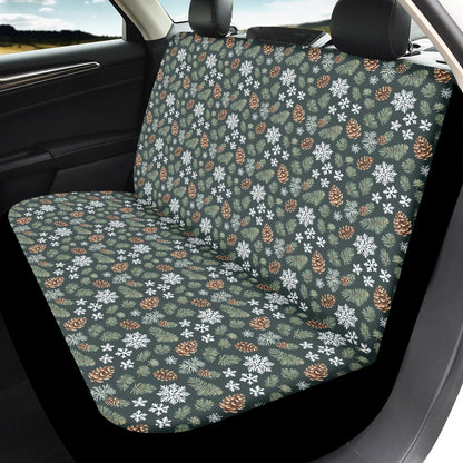 Snowflake Pine Microfiber Car Seat Covers - 3Pcs DeRose Seasonal