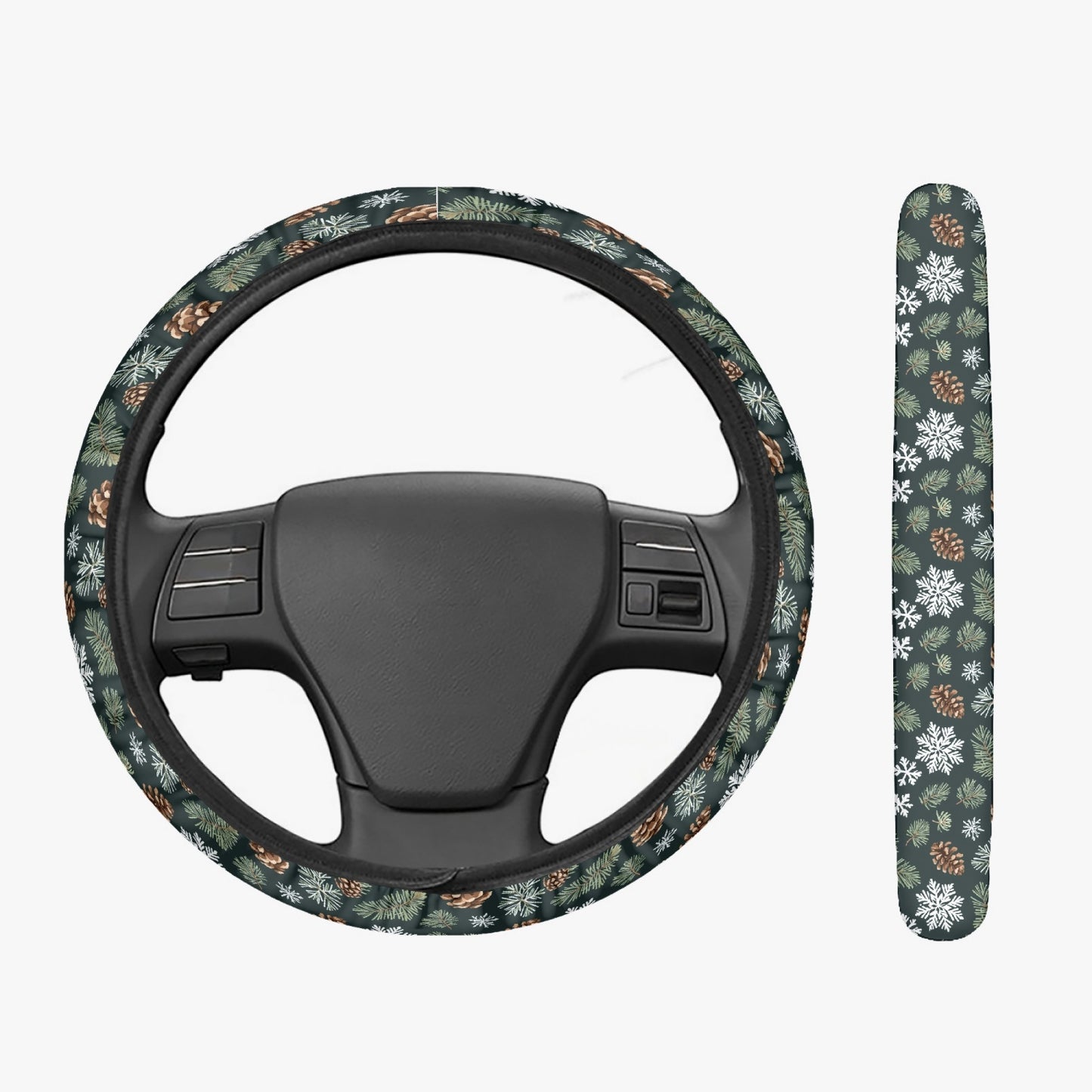 Snowflake Pine Steering Wheel Cover DeRose Seasonal