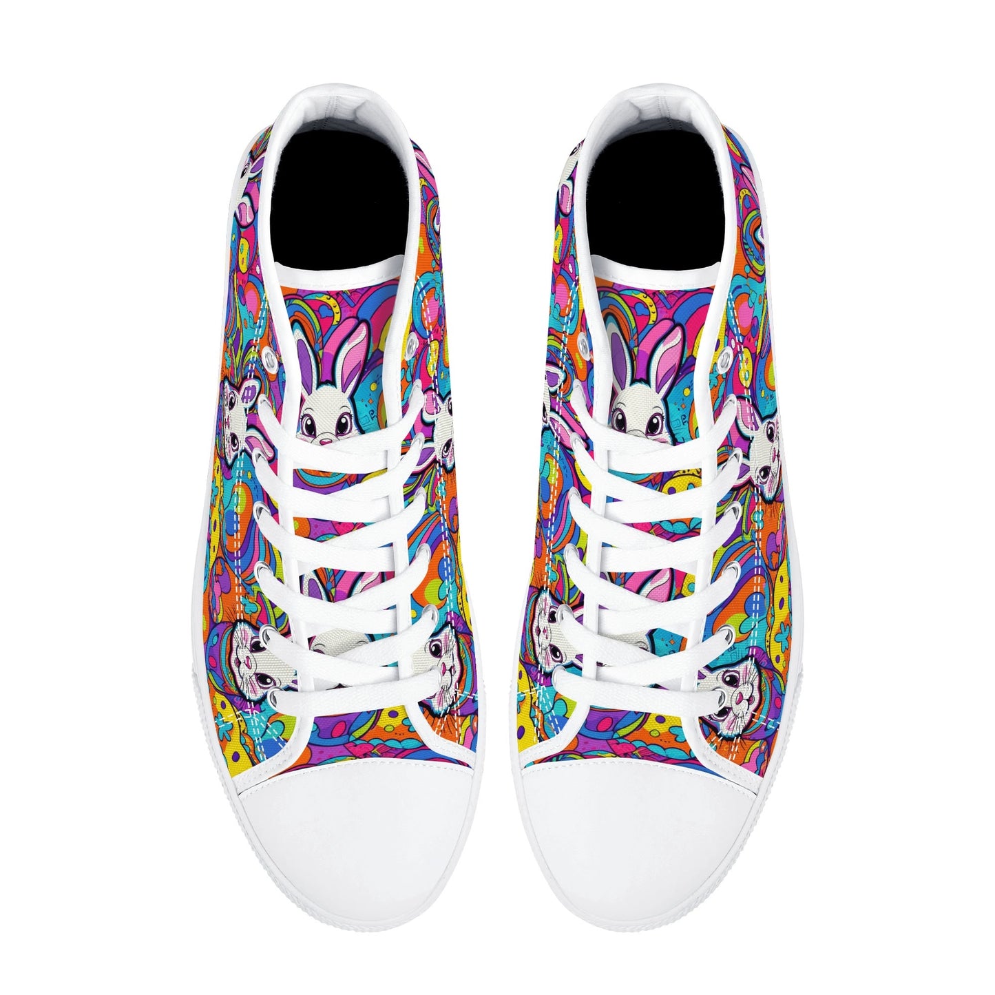 Trippy Bunny Womens High Top Canvas Shoes DeRose Seasonal