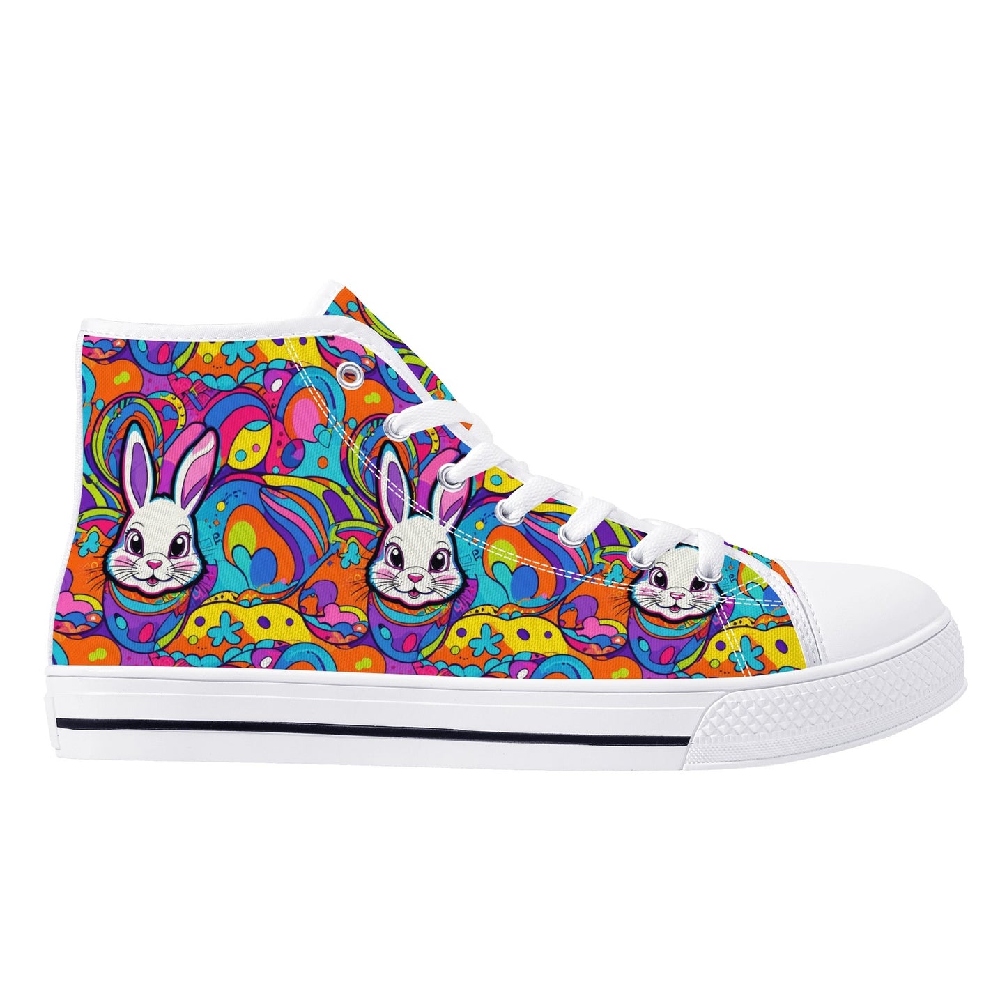 Trippy Bunny Womens High Top Canvas Shoes DeRose Seasonal