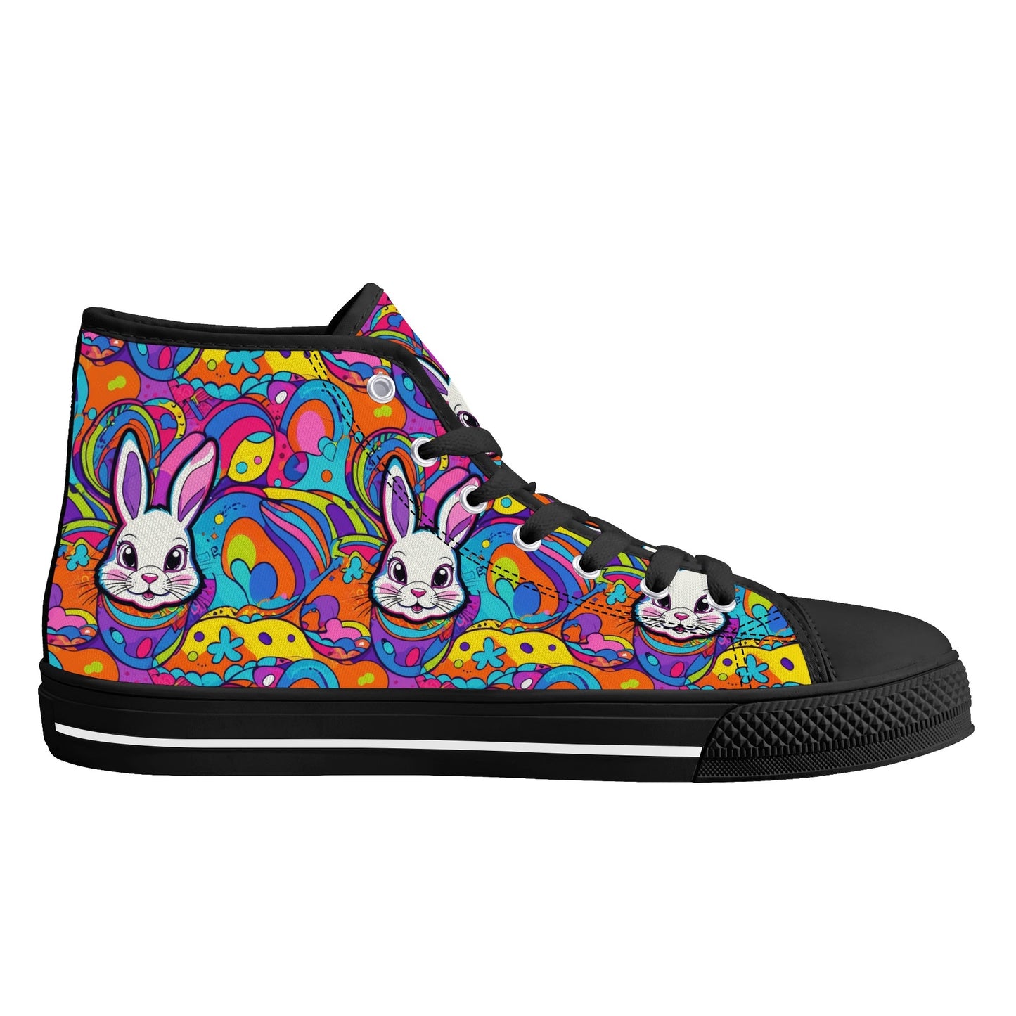 Trippy Bunny Womens High Top Canvas Shoes DeRose Seasonal