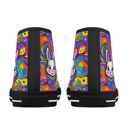 Trippy Bunny Womens High Top Canvas Shoes DeRose Seasonal