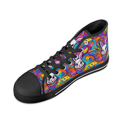 Trippy Bunny Womens High Top Canvas Shoes DeRose Seasonal