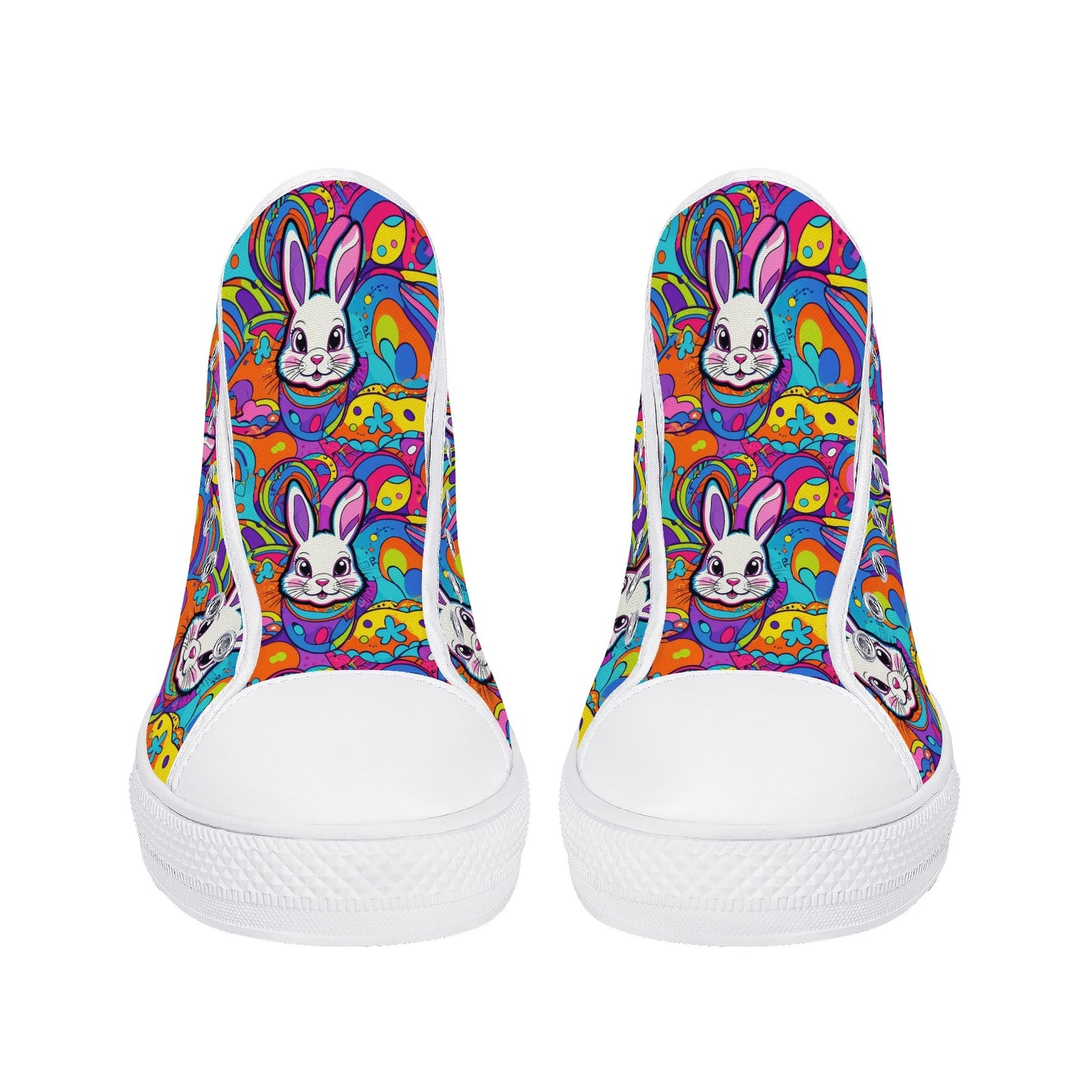 Trippy Bunny Womens High Top Canvas Shoes DeRose Seasonal