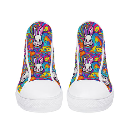 Trippy Bunny Womens High Top Canvas Shoes DeRose Seasonal