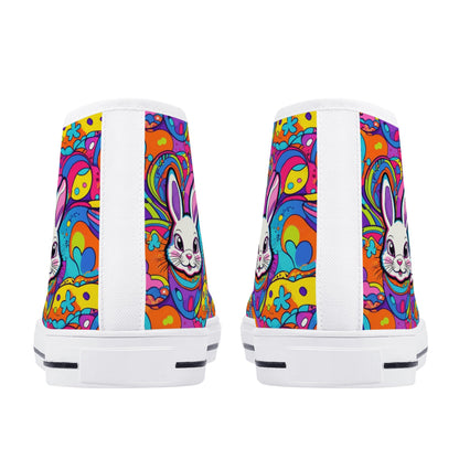 Trippy Bunny Womens High Top Canvas Shoes DeRose Seasonal