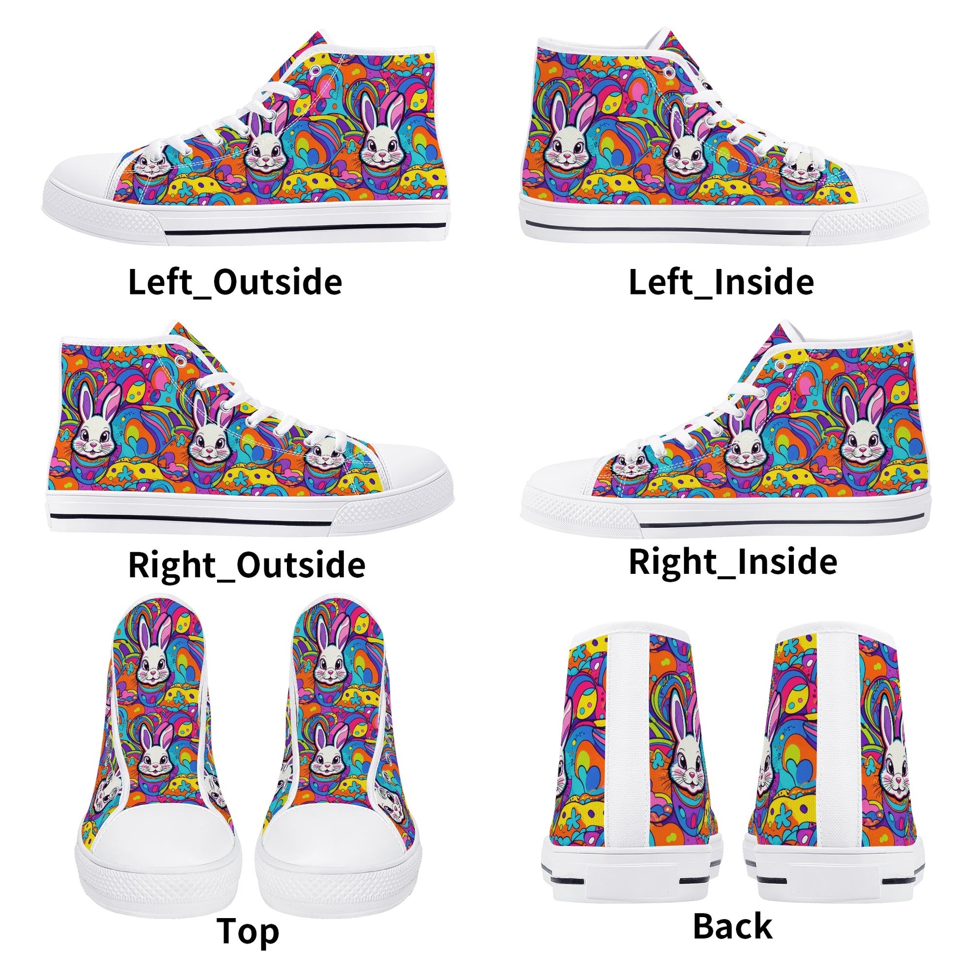 Trippy Bunny Womens High Top Canvas Shoes DeRose Seasonal