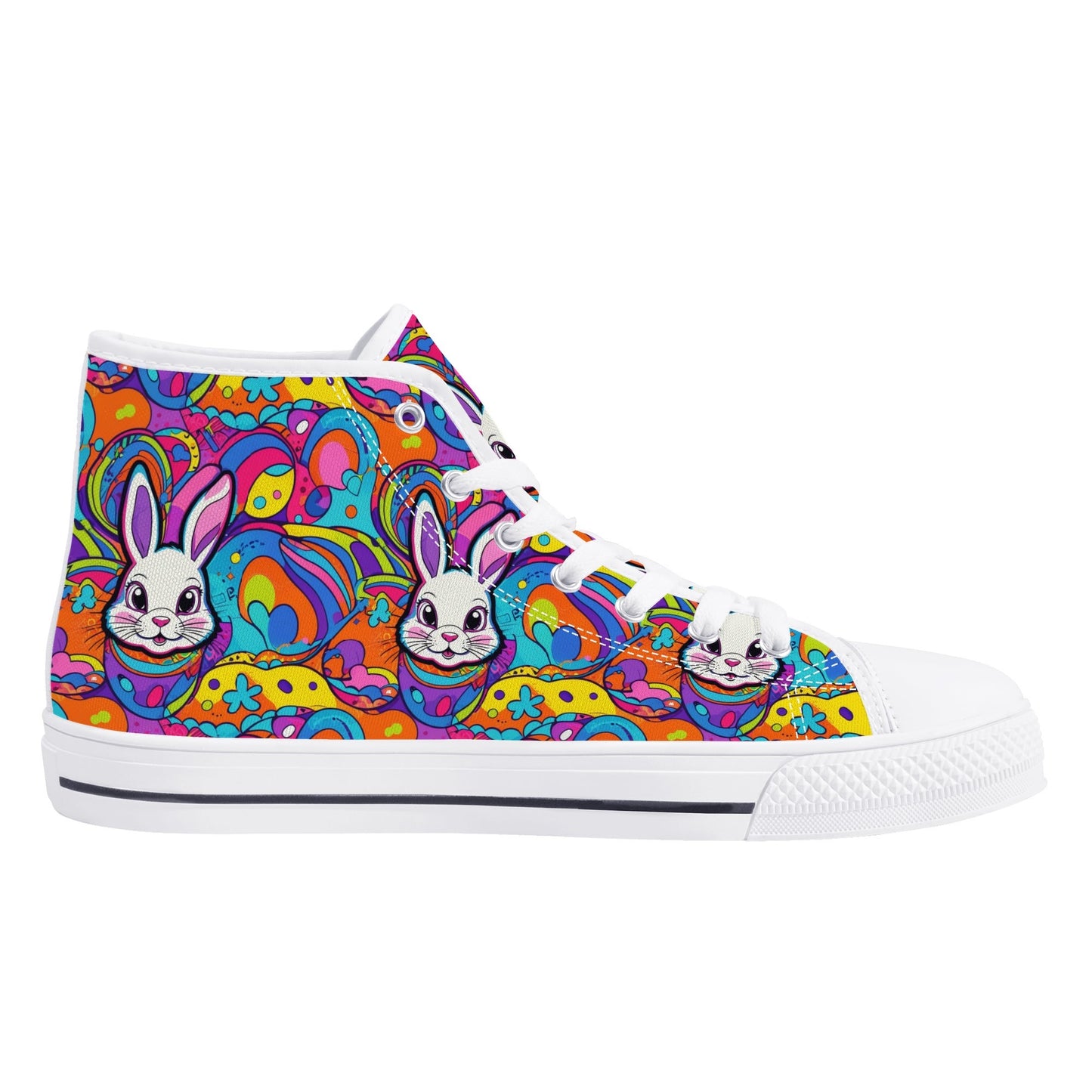 Trippy Bunny Womens High Top Canvas Shoes DeRose Seasonal