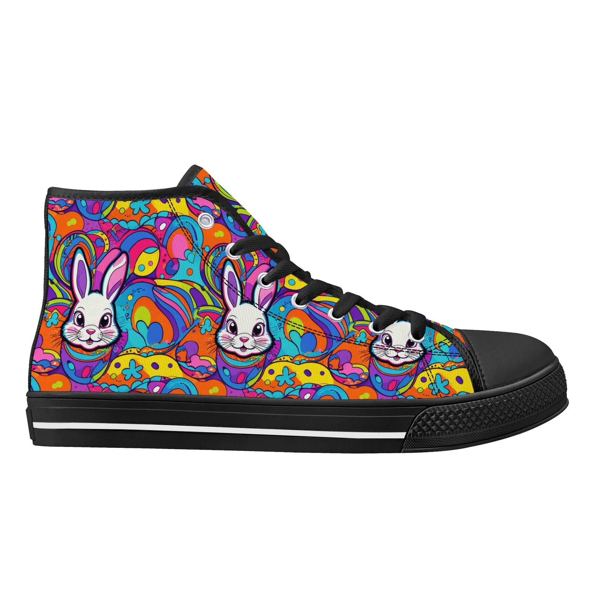 Trippy Bunny Womens High Top Canvas Shoes DeRose Seasonal