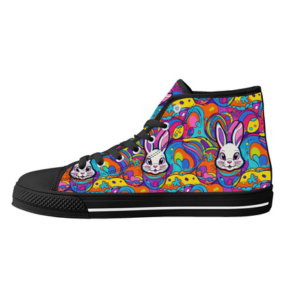 Trippy Bunny Womens High Top Canvas Shoes DeRose Seasonal