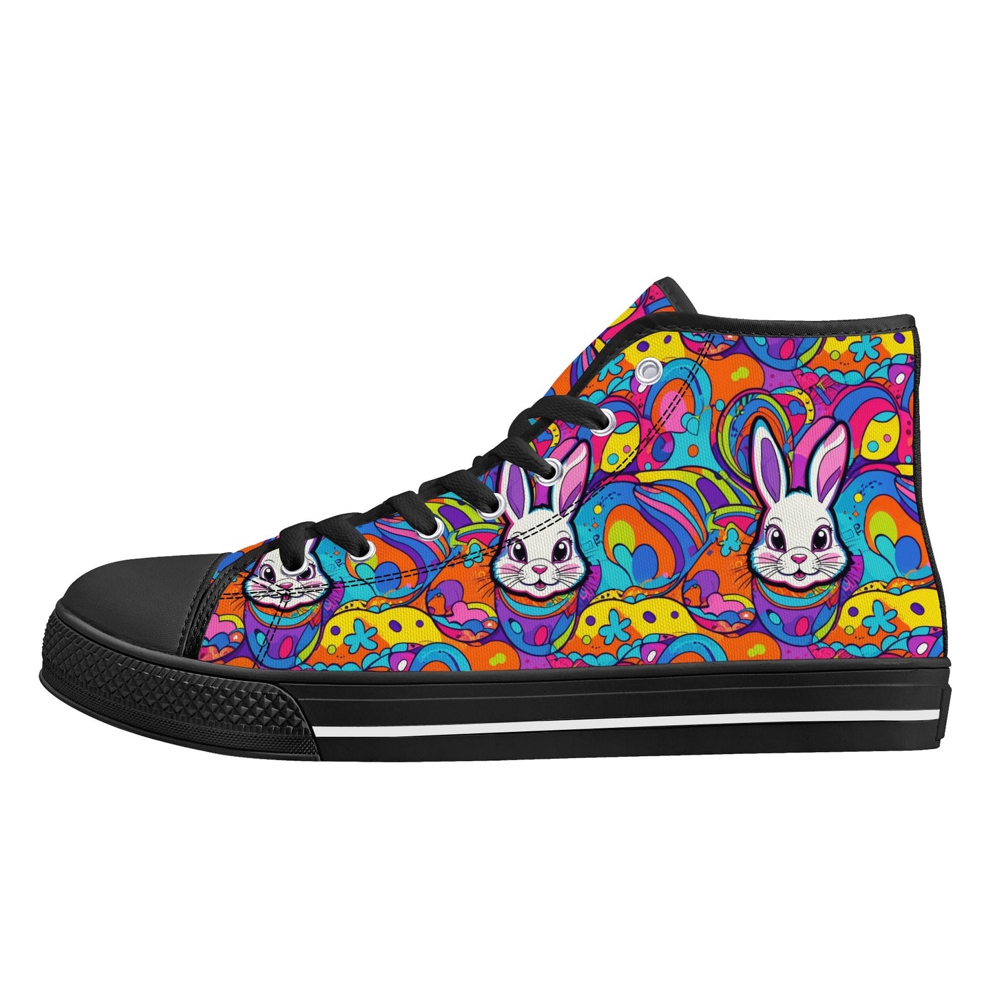 Trippy Bunny Womens High Top Canvas Shoes DeRose Seasonal