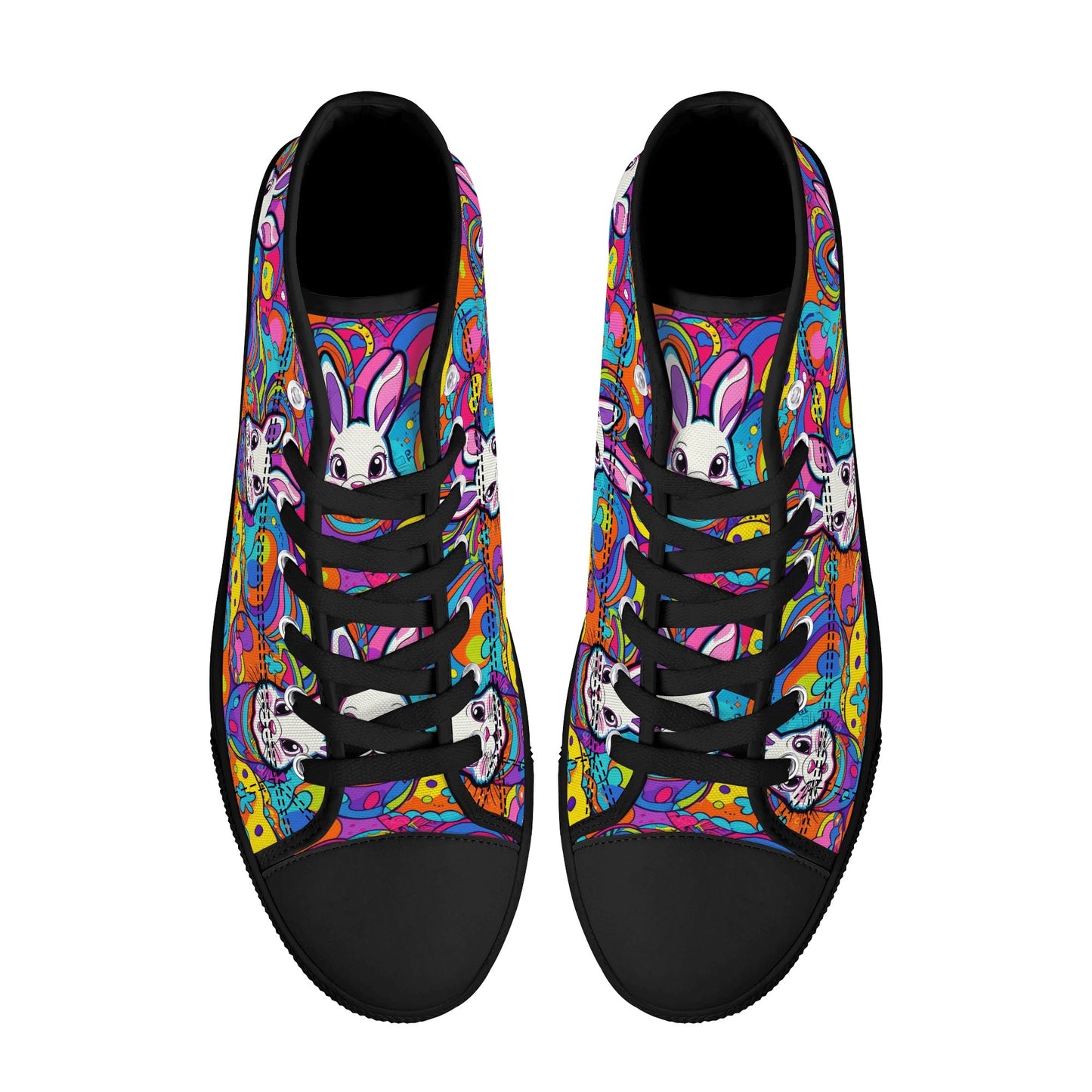 Trippy Bunny Womens High Top Canvas Shoes DeRose Seasonal