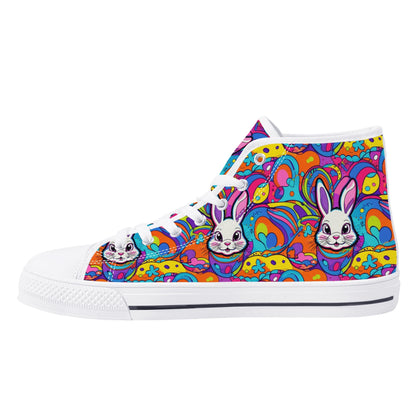 Trippy Bunny Womens High Top Canvas Shoes DeRose Seasonal