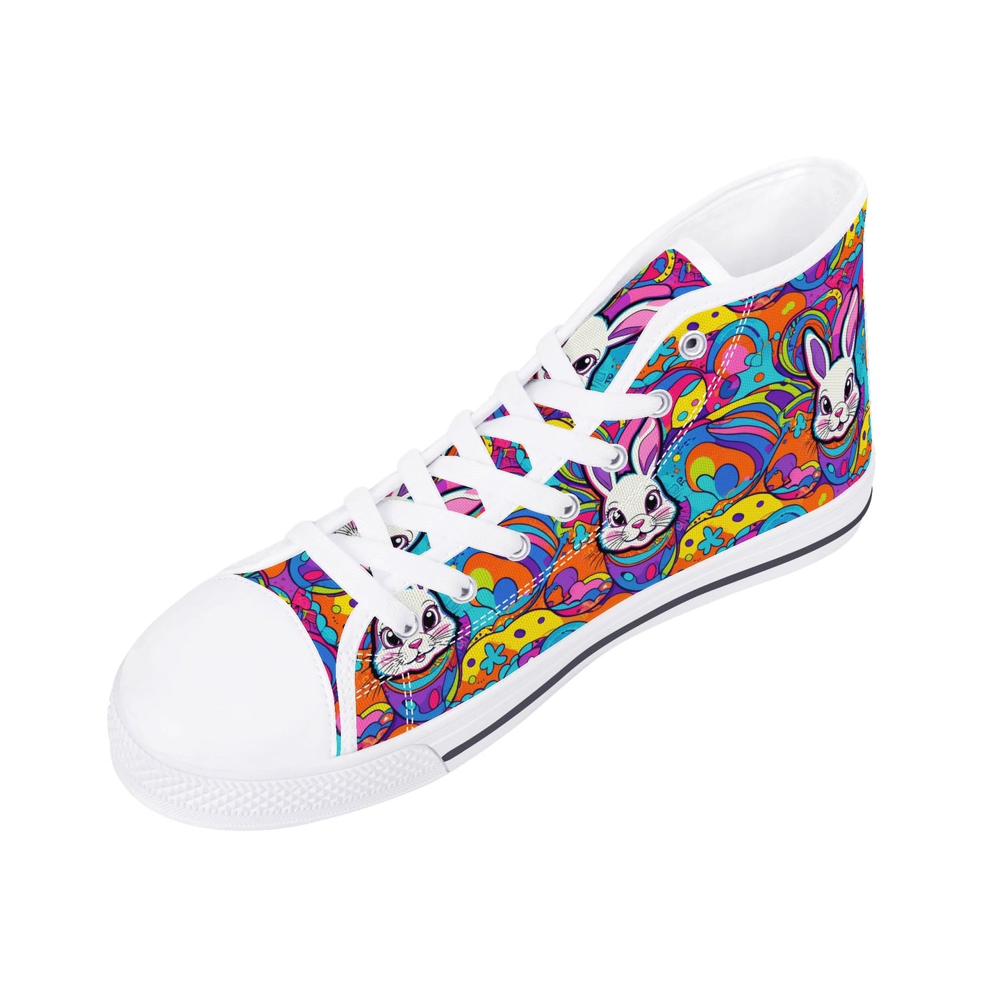 Trippy Bunny Womens High Top Canvas Shoes DeRose Seasonal