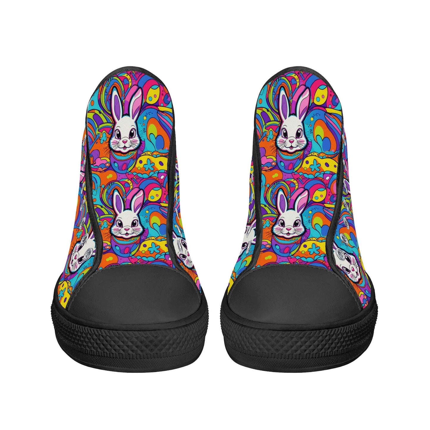 Trippy Bunny Womens High Top Canvas Shoes DeRose Seasonal