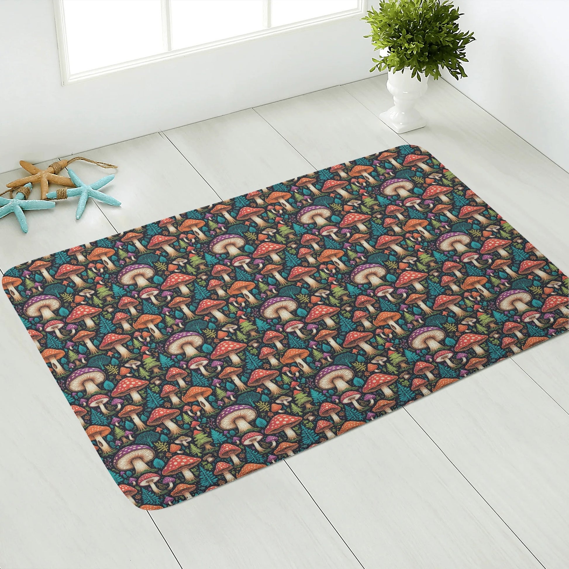 Trippy Shrooms Plush Doormat DeRose Seasonal