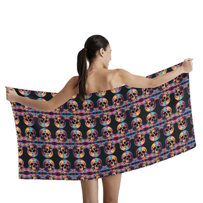 Trippy Skull Bath Towel DeRose Seasonal