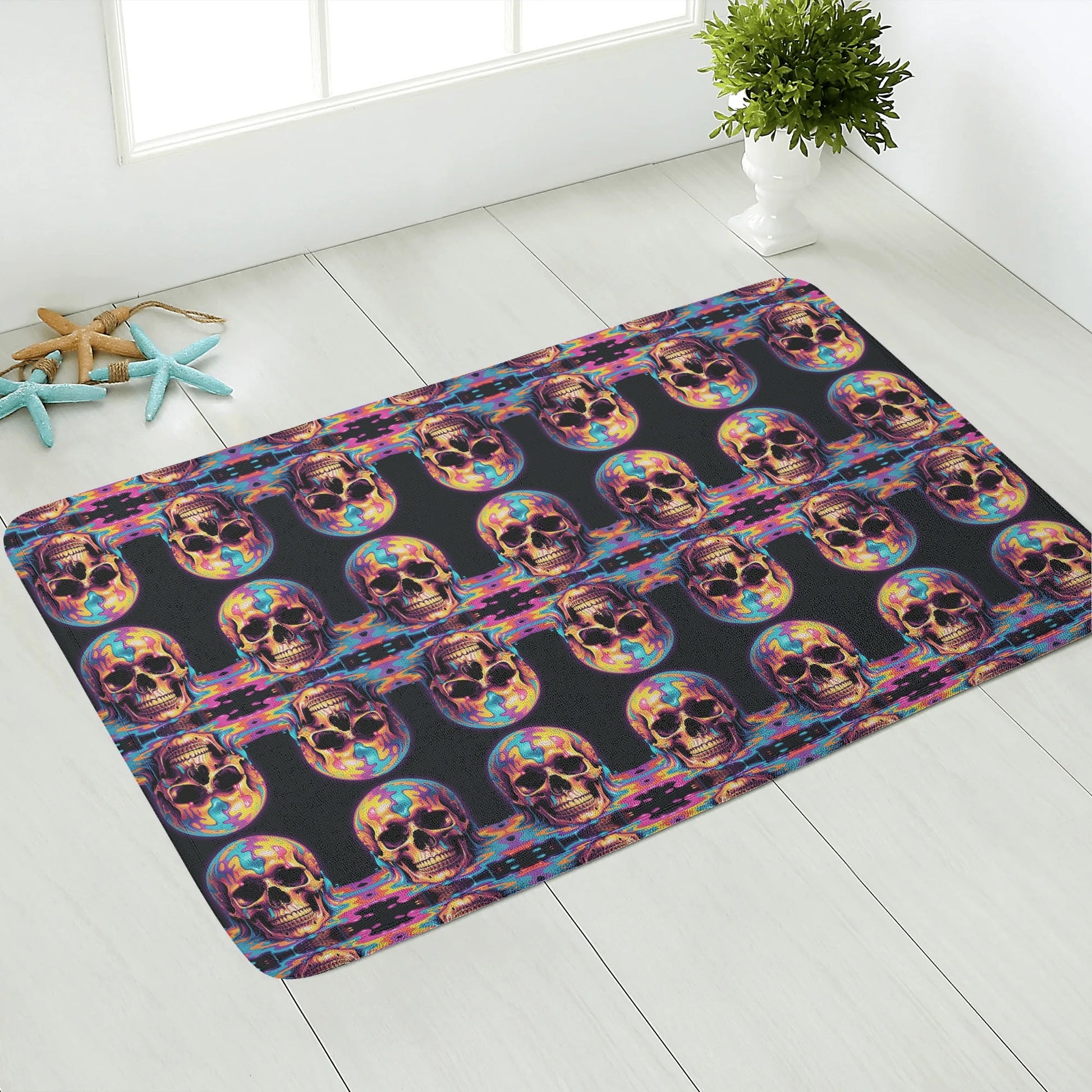 Trippy Skulls Plush Doormat DeRose Seasonal