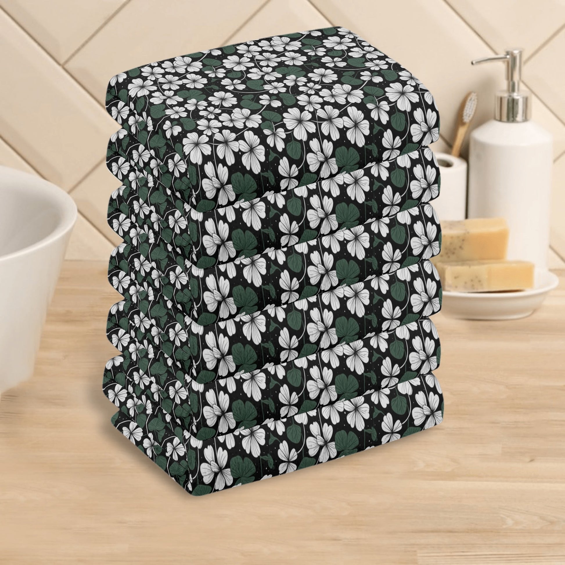 White Clover Hand Towels (6 Pcs) DeRose Seasonal