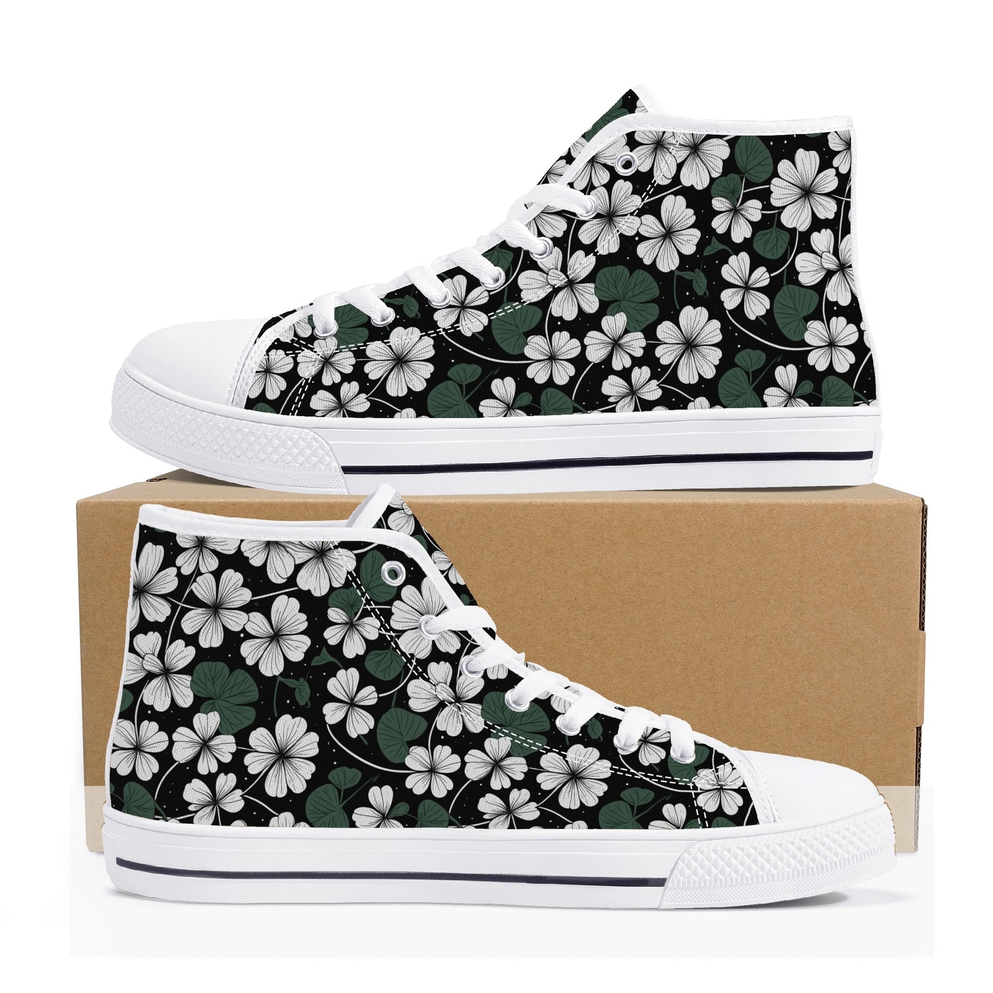 White Clover Mens High Top Canvas Shoes DeRose Seasonal