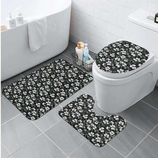 White and Green Clover Bathroom Toilet Set DeRose Seasonal