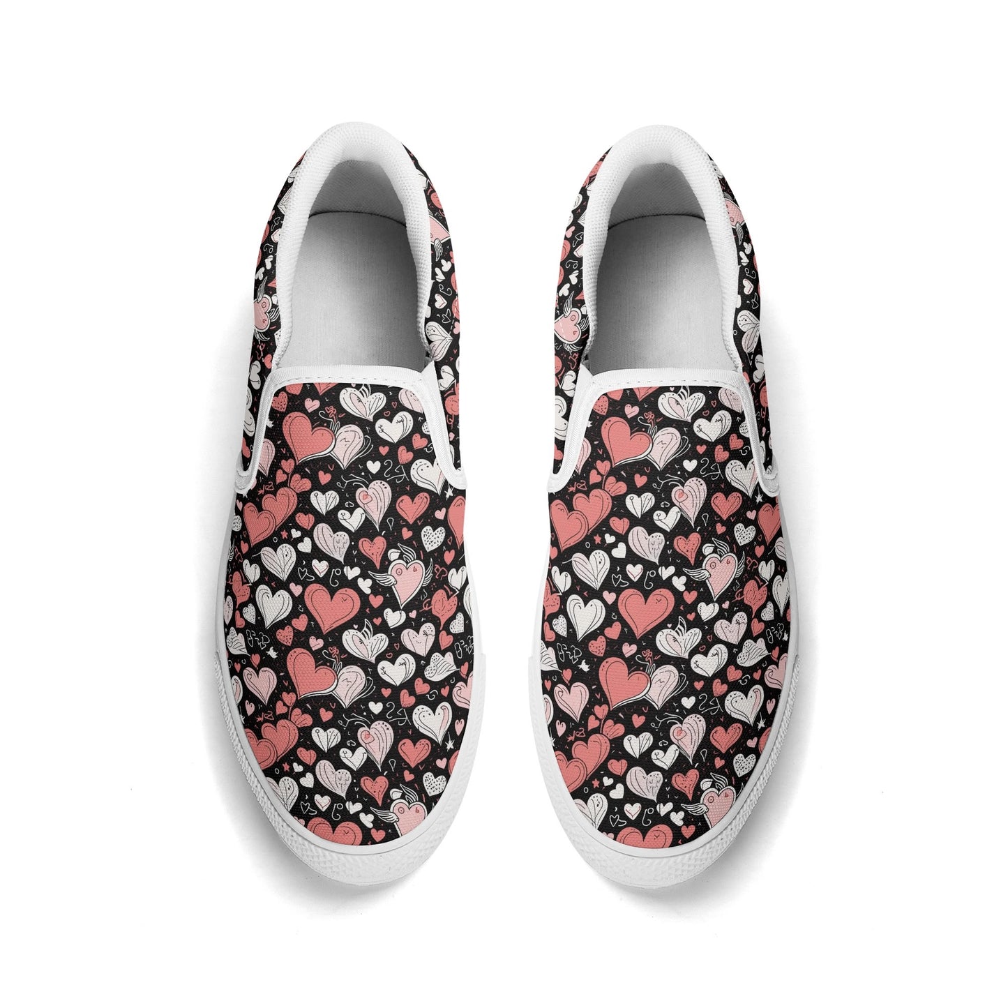 Womens Colorful Hearts Rubber Slip On Shoes DeRose Seasonal