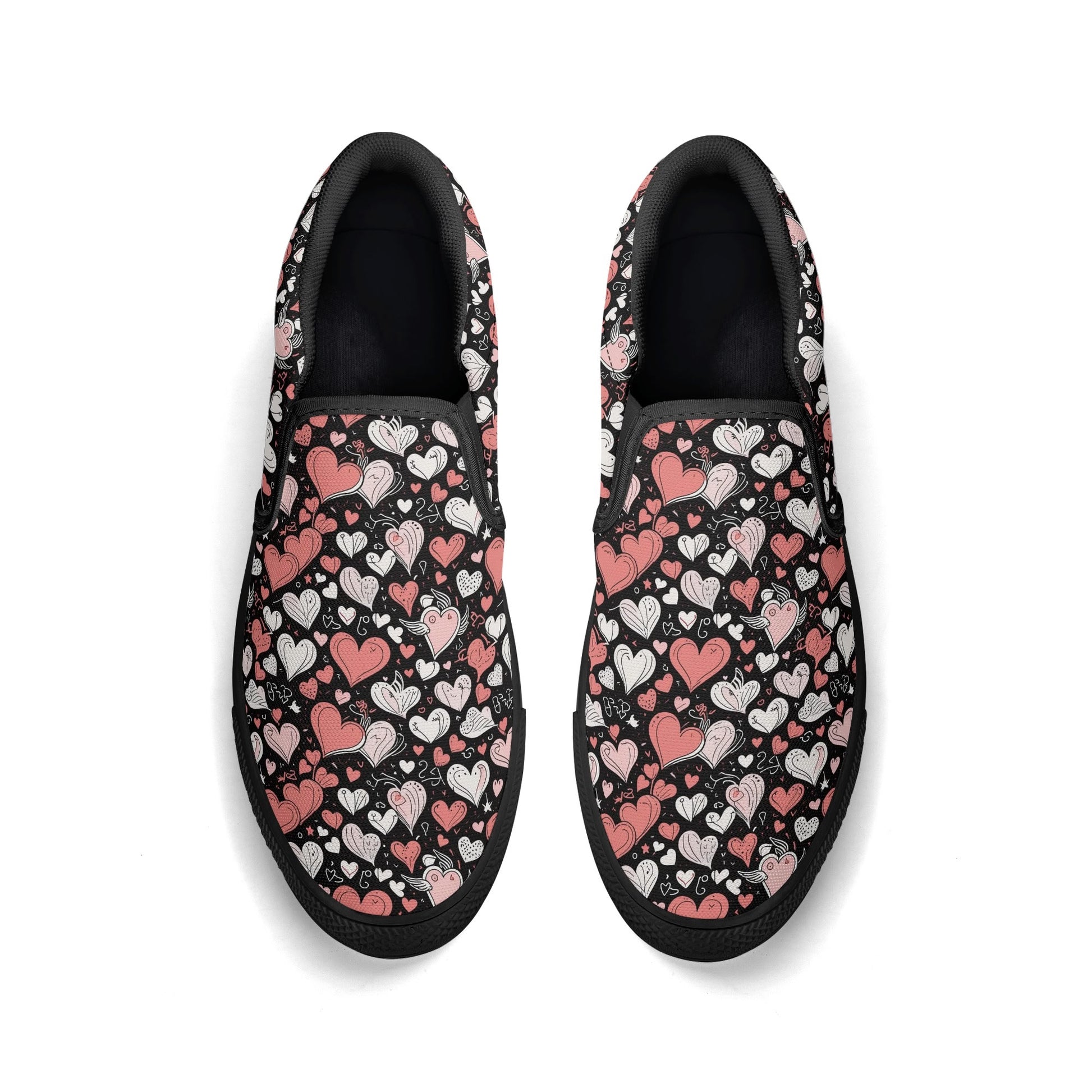 Womens Colorful Hearts Rubber Slip On Shoes DeRose Seasonal