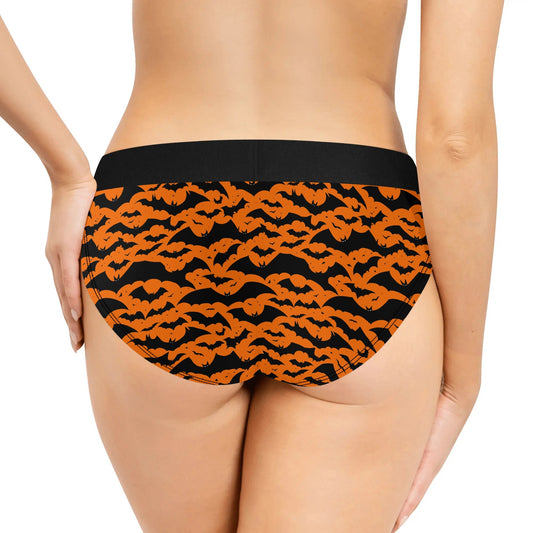 Womens Mid Waisted Halloween Bats Briefs DeRose Seasonal