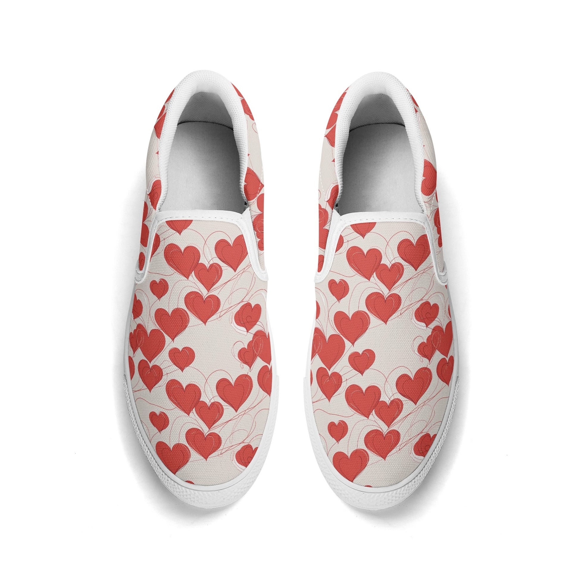 Womens Minimal Hearts Rubber Slip On Shoes DeRose Seasonal