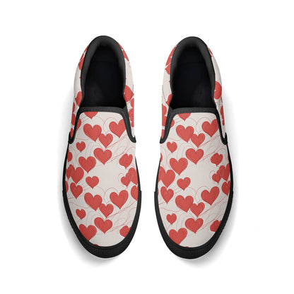 Womens Minimal Hearts Rubber Slip On Shoes DeRose Seasonal