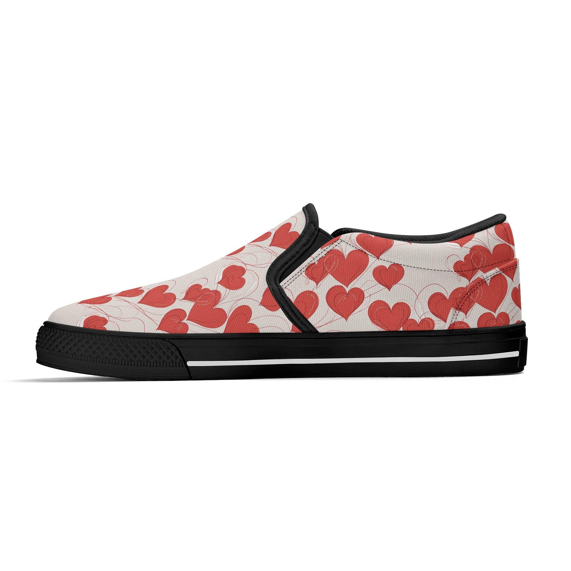 Womens Minimal Hearts Rubber Slip On Shoes DeRose Seasonal