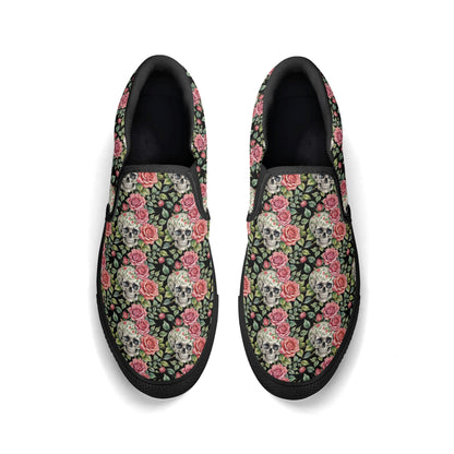 Womens Pink Skull Rubber Slip On Shoes DeRose Seasonal