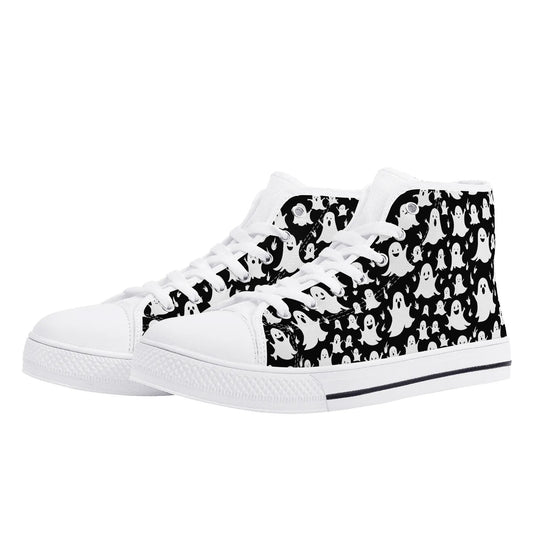 Womens Rubber High Spooky Ghost Canvas Shoes DeRose Seasonal