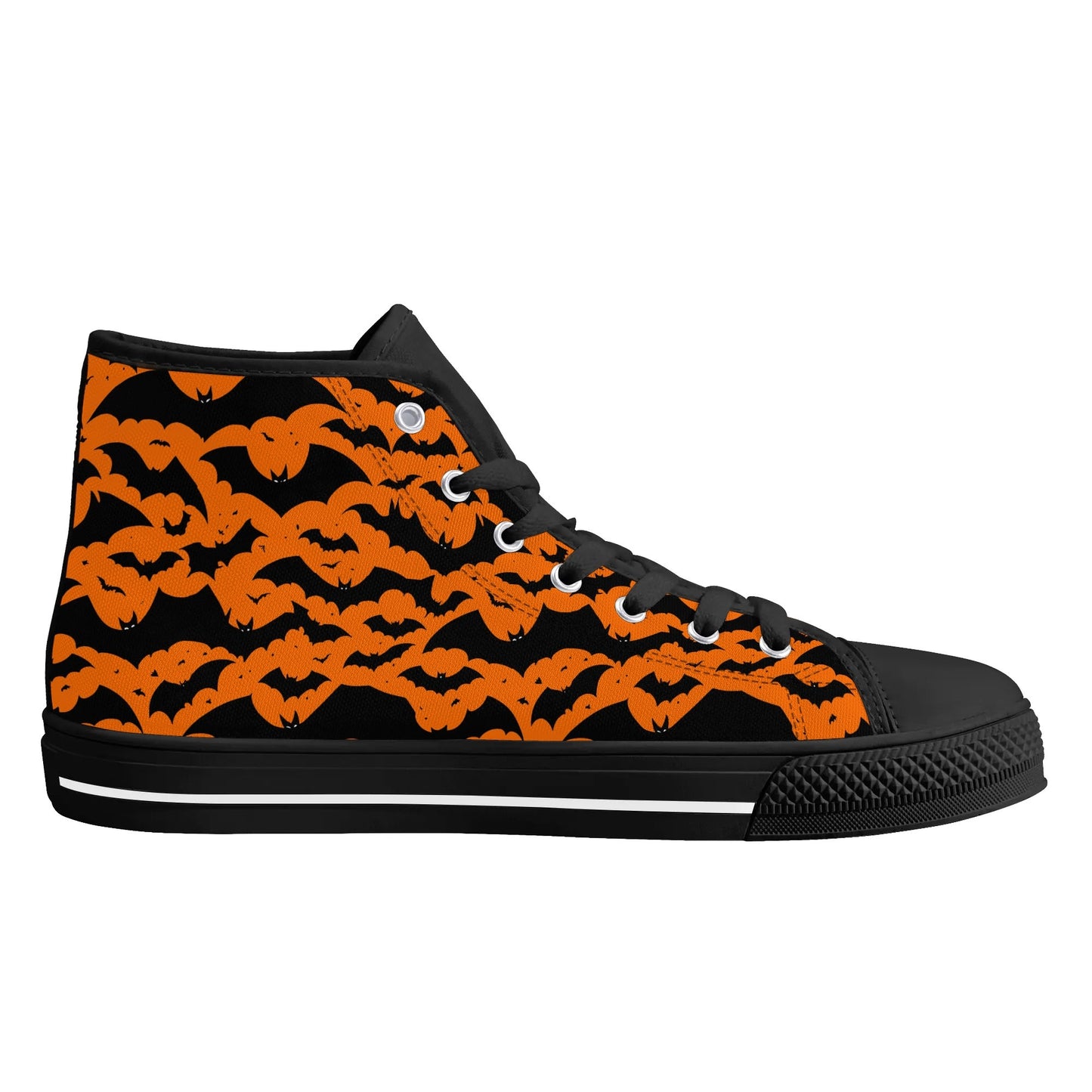 Womens Rubber High Top Halloween Bats Canvas Shoes DeRose Seasonal