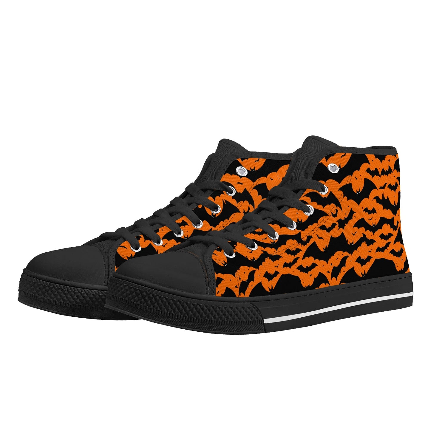 Womens Rubber High Top Halloween Bats Canvas Shoes DeRose Seasonal