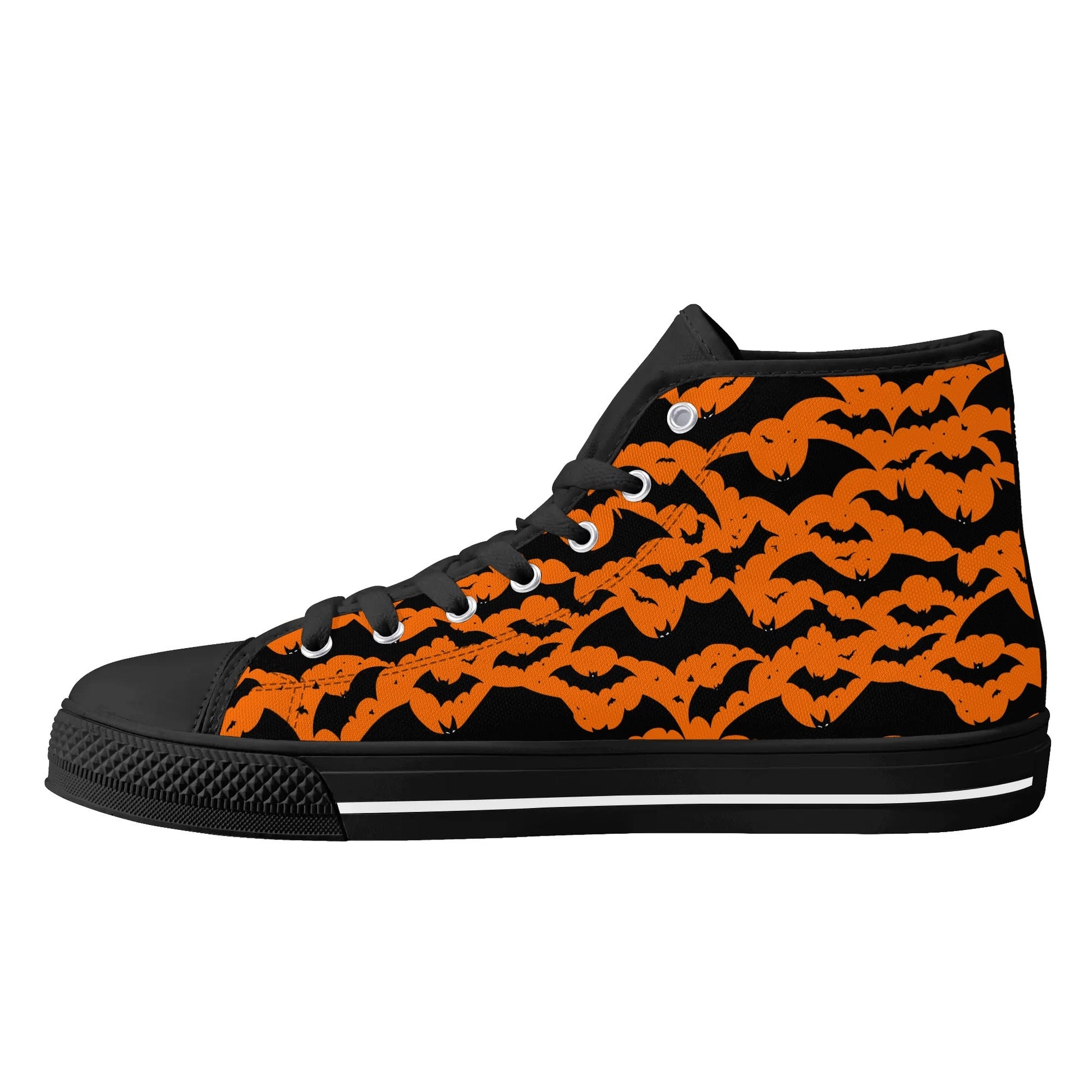 Womens Rubber High Top Halloween Bats Canvas Shoes DeRose Seasonal