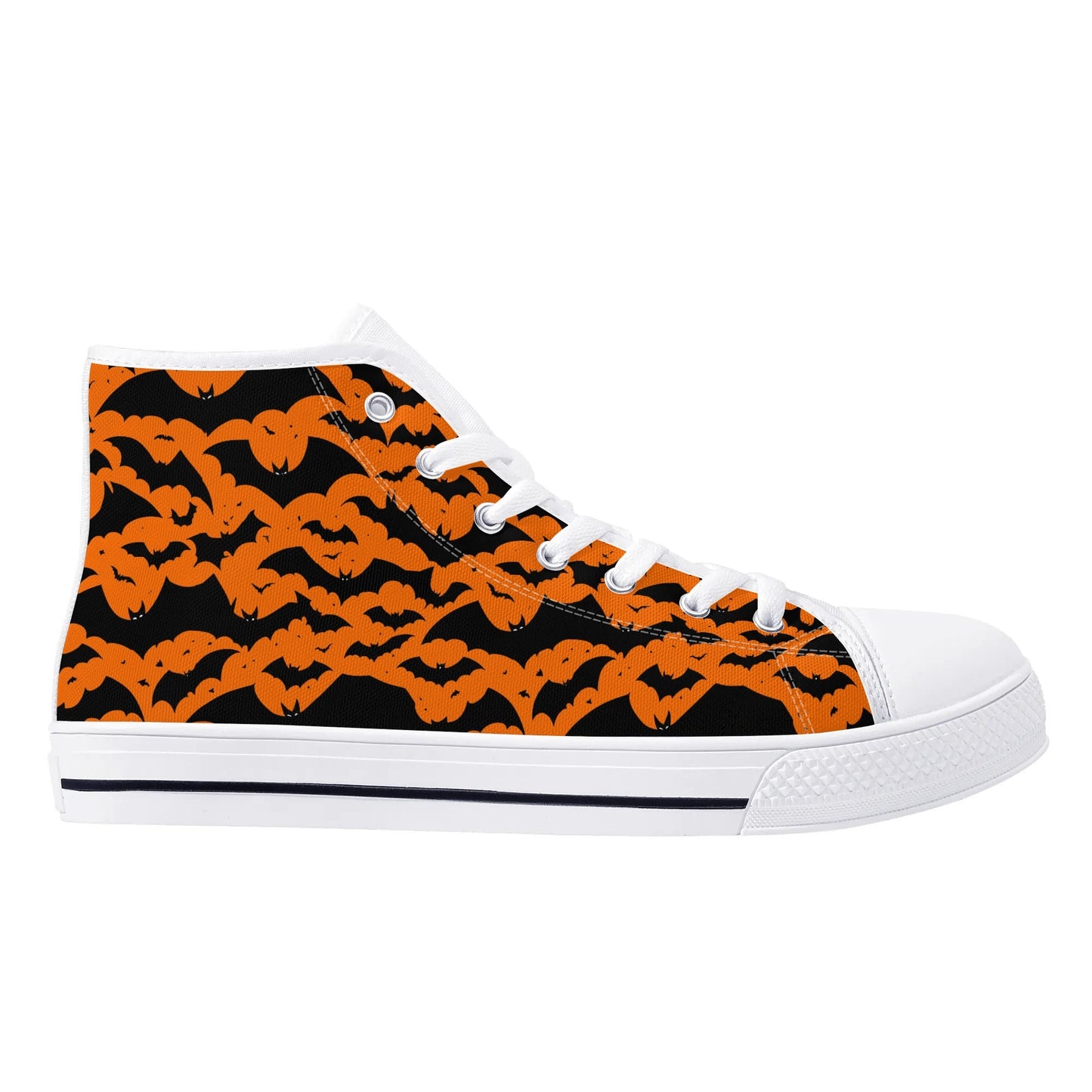 Womens Rubber High Top Halloween Bats Canvas Shoes DeRose Seasonal