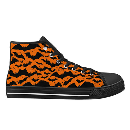 Womens Rubber High Top Halloween Bats Canvas Shoes DeRose Seasonal