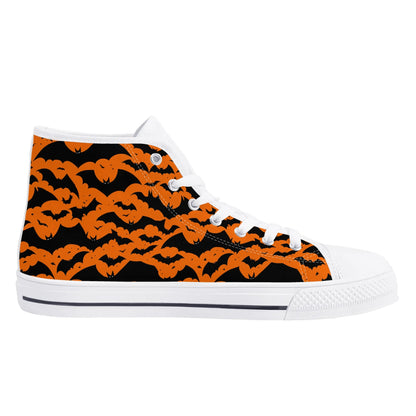 Womens Rubber High Top Halloween Bats Canvas Shoes DeRose Seasonal