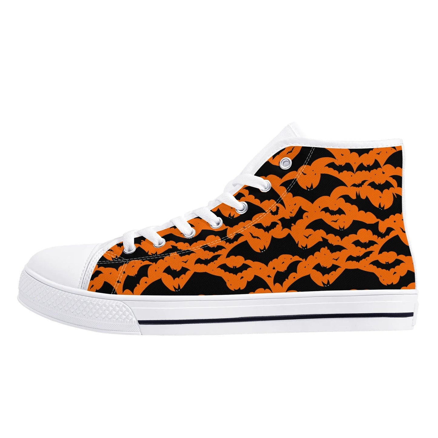 Womens Rubber High Top Halloween Bats Canvas Shoes DeRose Seasonal