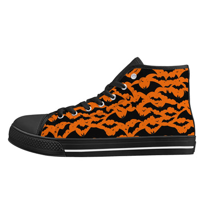 Womens Rubber High Top Halloween Bats Canvas Shoes DeRose Seasonal