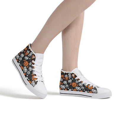 Womens Rubber High Top Jack-O-Lantern Canvas Shoes DeRose Seasonal