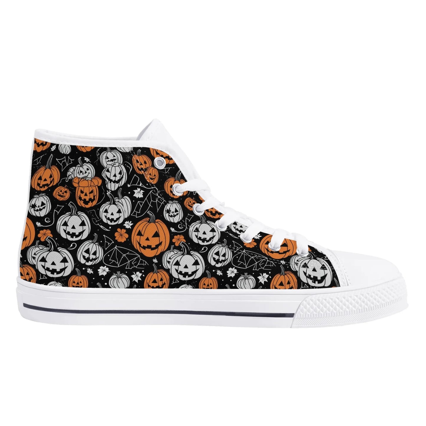 Womens Rubber High Top Jack-O-Lantern Canvas Shoes DeRose Seasonal