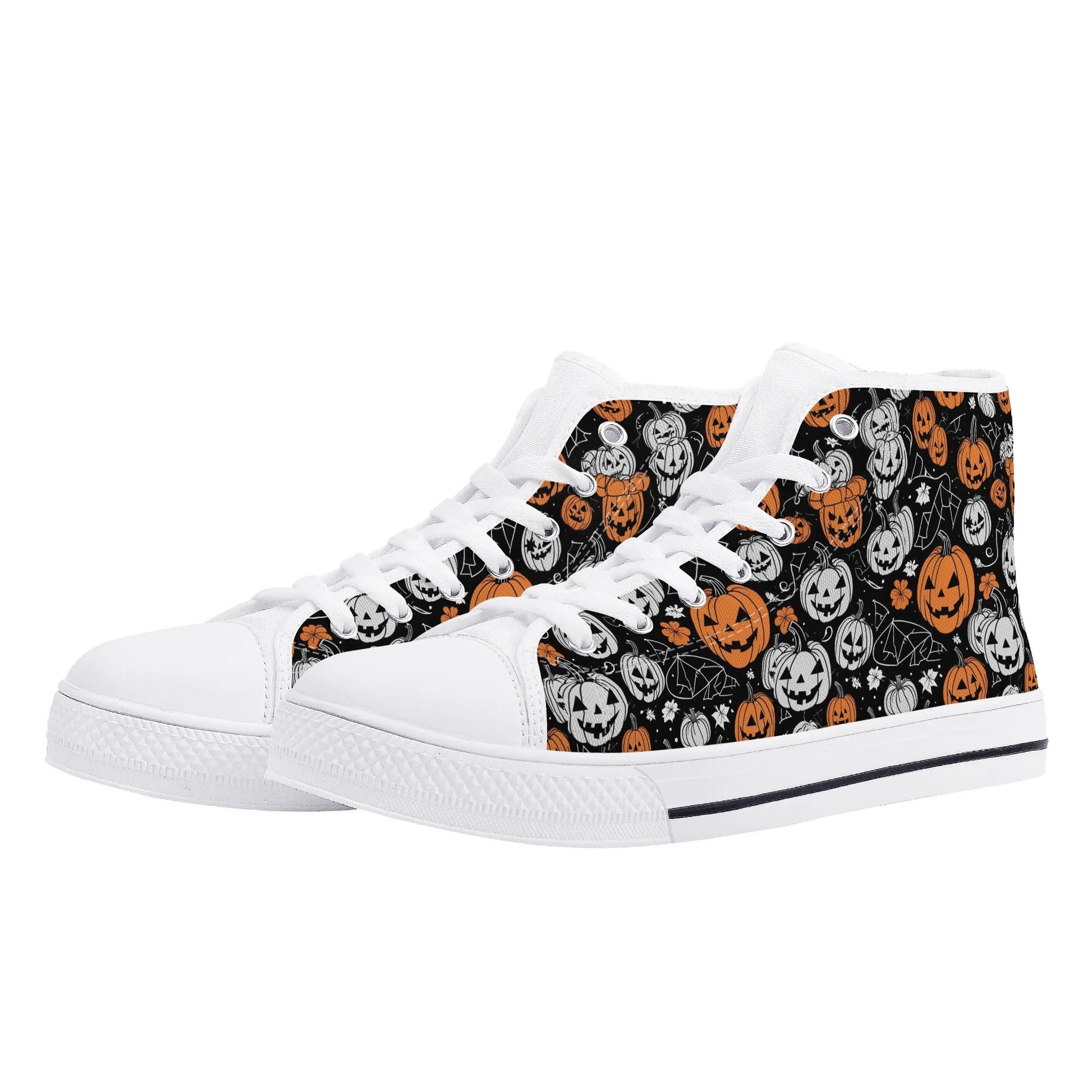 Womens Rubber High Top Jack-O-Lantern Canvas Shoes DeRose Seasonal