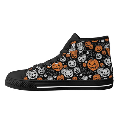 Womens Rubber High Top Jack-O-Lantern Canvas Shoes DeRose Seasonal