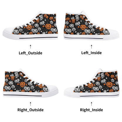 Womens Rubber High Top Jack-O-Lantern Canvas Shoes DeRose Seasonal