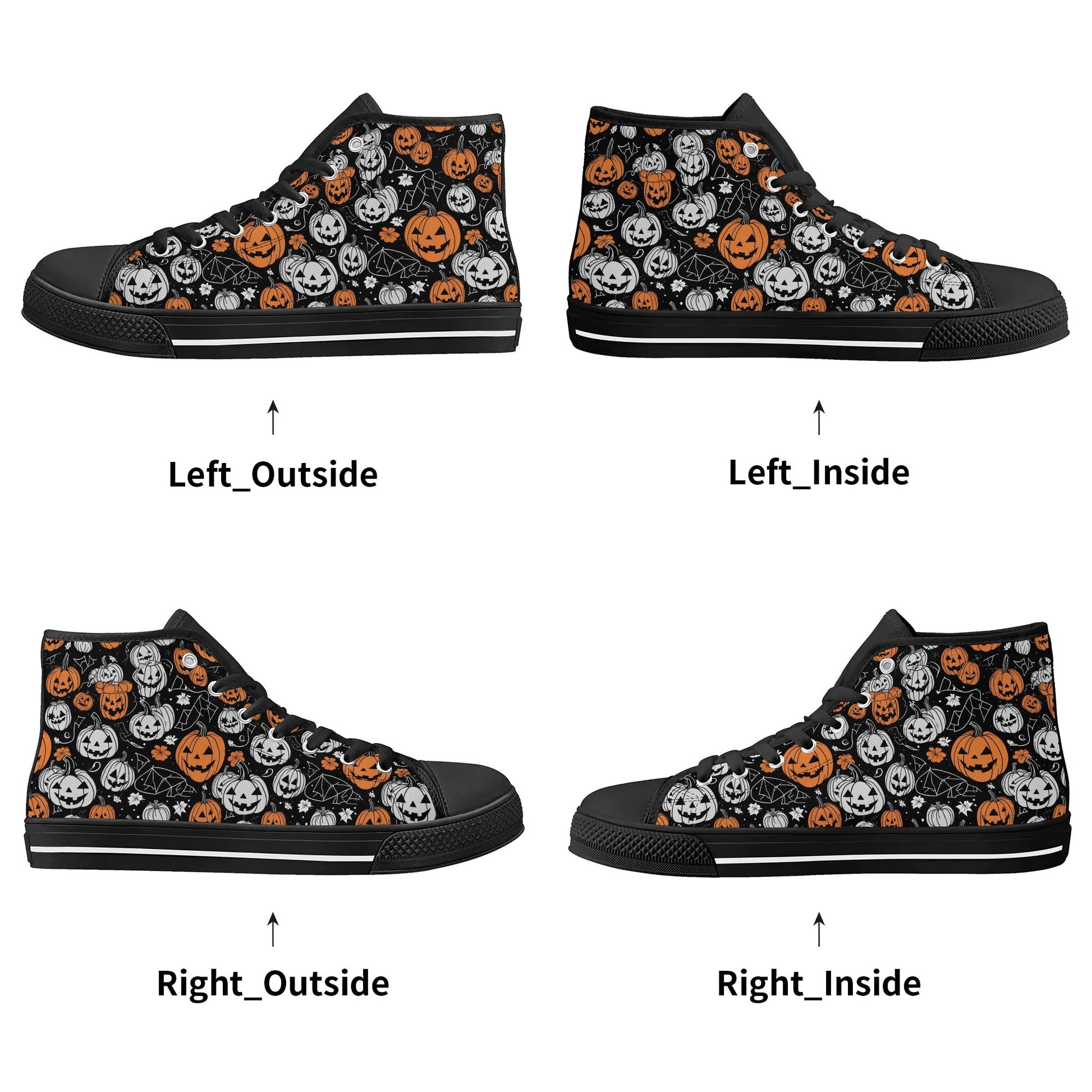 Womens Rubber High Top Jack-O-Lantern Canvas Shoes DeRose Seasonal