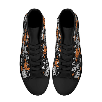 Womens Rubber High Top Jack-O-Lantern Canvas Shoes DeRose Seasonal