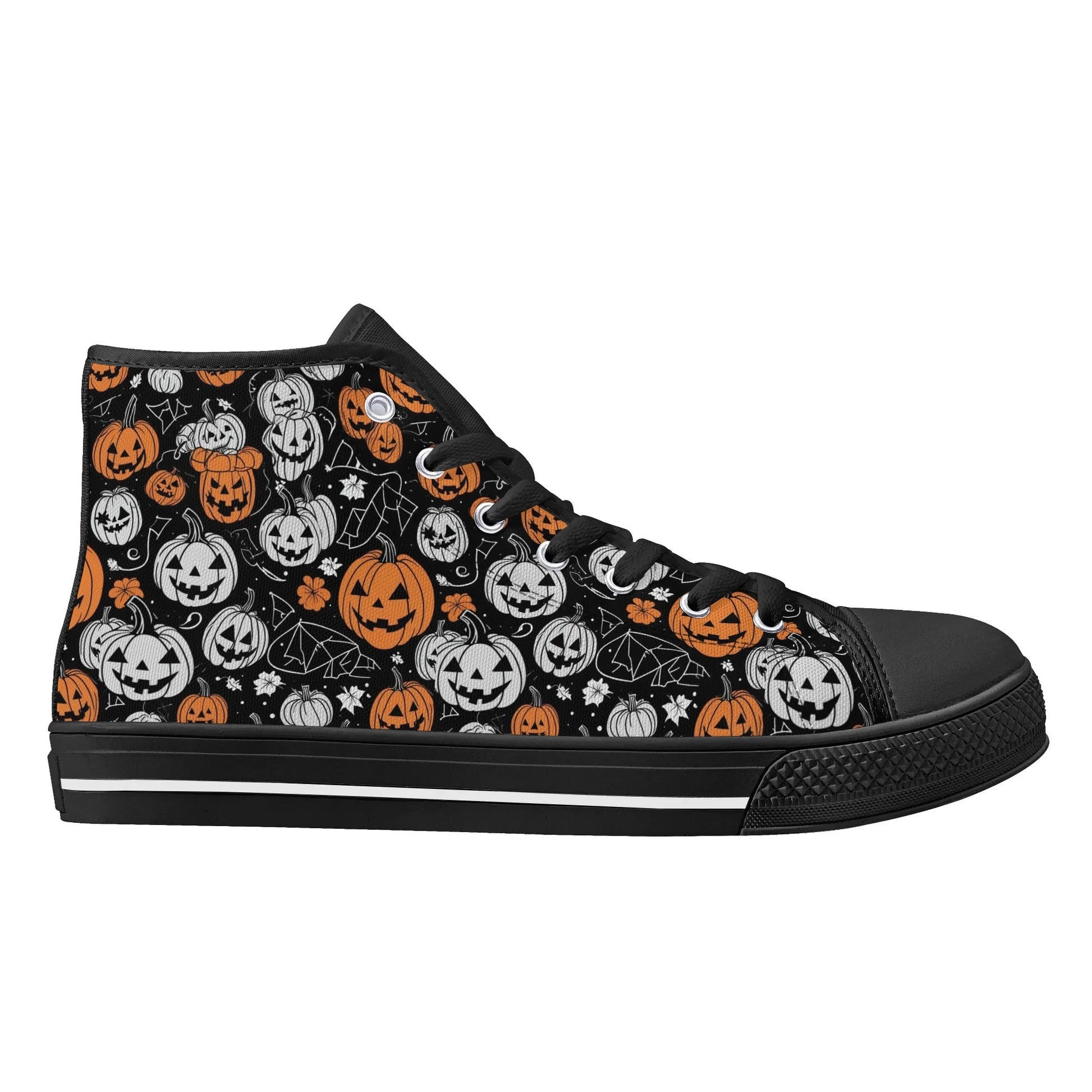 Womens Rubber High Top Jack-O-Lantern Canvas Shoes DeRose Seasonal